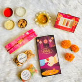 Rakhi With Chocolate Greeting Card N Dry Fruits