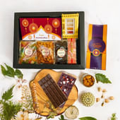 Rakhi With Handmade Chocolates Card N Dry Fruits