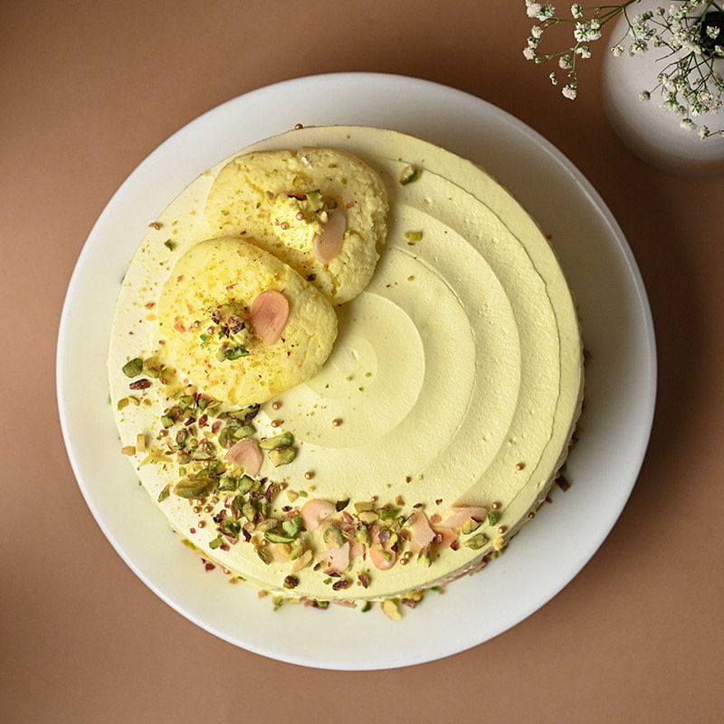 Fathers Day Special Rasmalai Cake - Top View