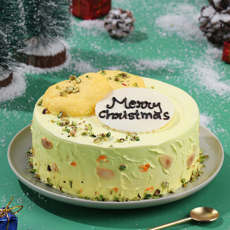 Rasmalai Pista Christmas Cake