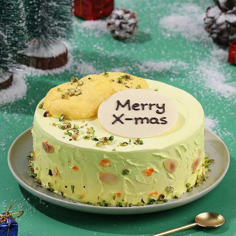 Rasmalai Pista Christmas Cake