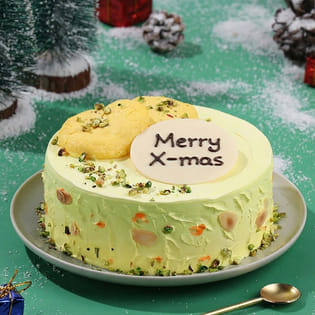 Rasmalai Pista Christmas Cake