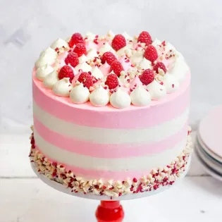 Sprinkled Raspberry Vanilla Cake