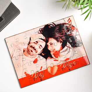 Rectangular Personalised Jigsaw Couple Puzzle gift