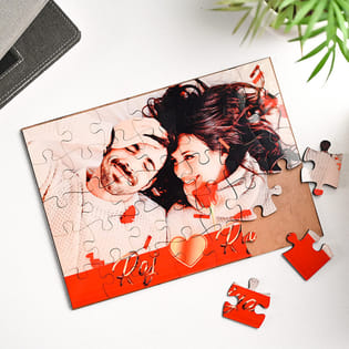 Rectangular Personalised Jigsaw Couple Puzzle gift