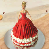 Red Barbie- Online Birthday Cake Delivery for Kids
