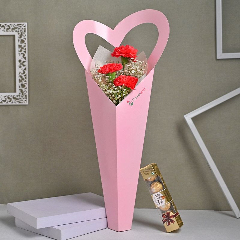 Red Carnations N Choco Combo