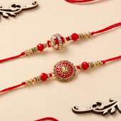 Set Of Two Fiery Red Rakhis