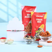 Red Evil Eye Rakhi With Nutty Treats