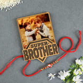 Red Evil Eye Rakhi With Photo Fridge Magnet