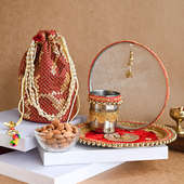 Red Gorgeous Karwa Chauth Set N Almonds