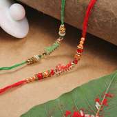 Red Green Traditional Rakhi Set