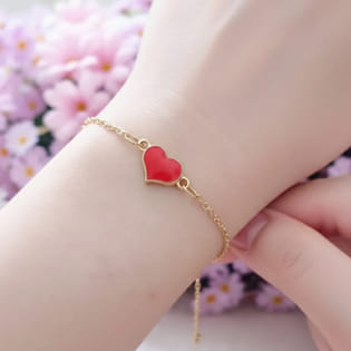 Red Heart Charm Bracelet