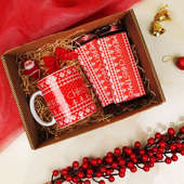 Christmas Gift Box of 2 Coffee Mugs and Chocolates