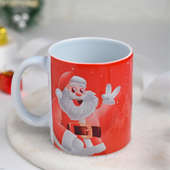 Top View of Red Colour Cutomised Mug For Christmas