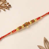 Red N Golden Beaded Rakhi