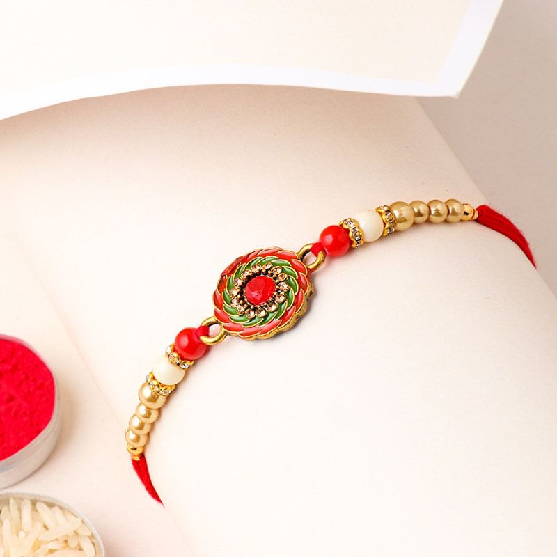 Red N Green Studded Rakhi