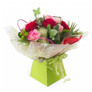 Red N Pink Handtied Roses