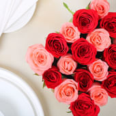 Red n Pink Rosy Box: Flowers for Valentine's Day