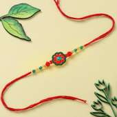 Red N Teal Meenakari Stone Rakhi