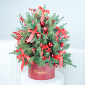 Red Ornaments N Xmas Greens Gift Box