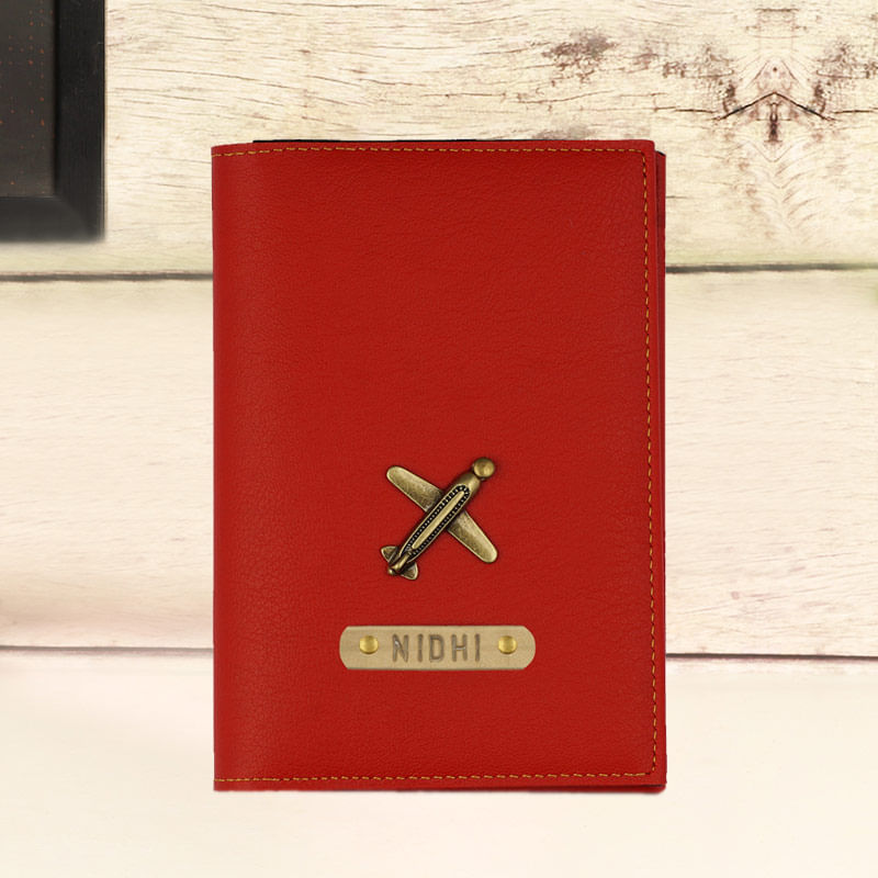 Customized Passport Holder in Red Color