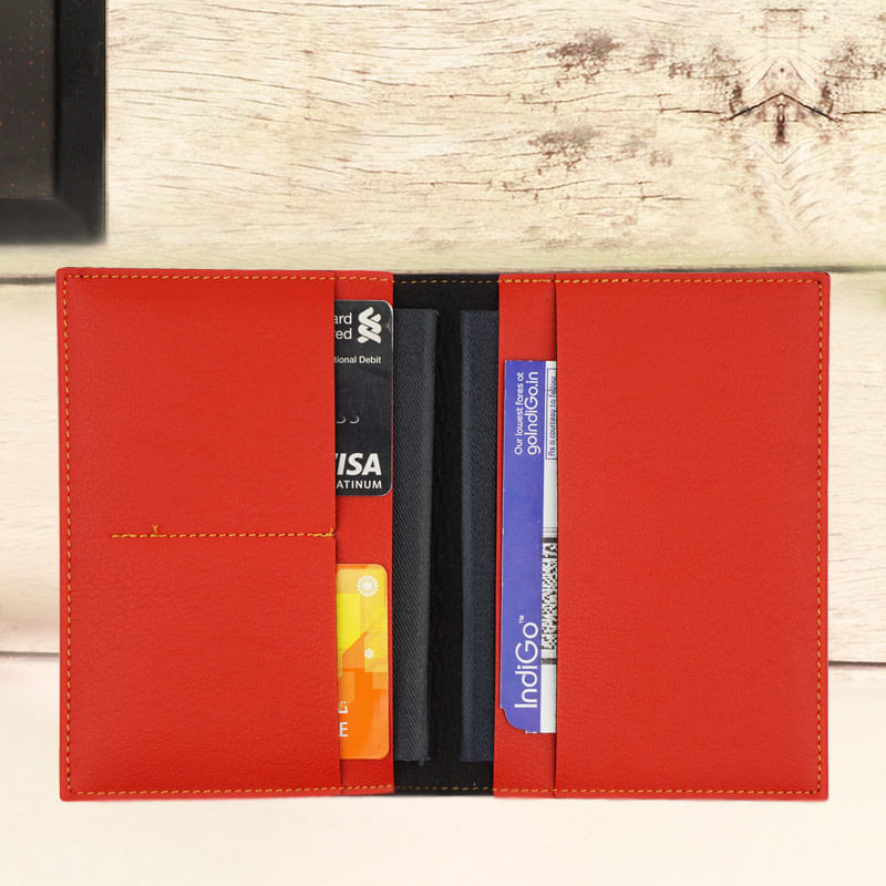 Inner Side of Customized Passport Holder in Red Color