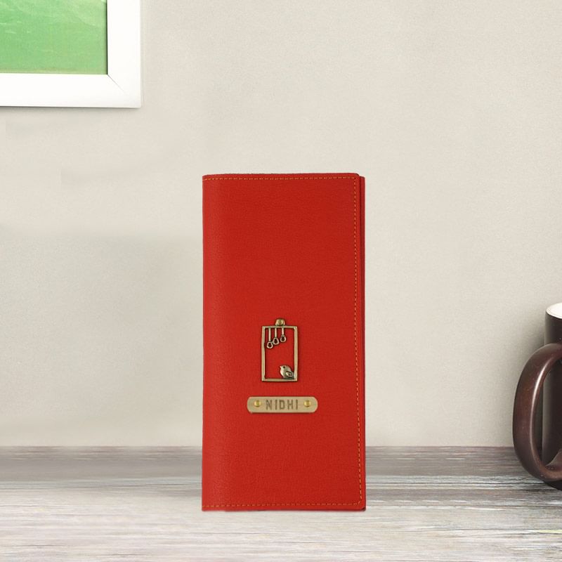 Personalised Red Coloured Travel Folder