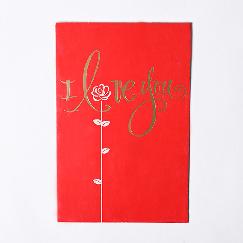Red Romantic Wish Card