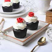 Red Rose Chocolate Cupcake Duo