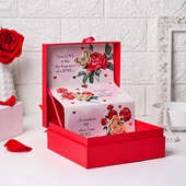 Red Rose Trail Box N Teddy For Valentines Day