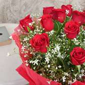Red Roses Flower Bouquet for Valentine