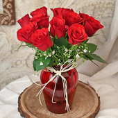 Red Roses N Teddy Combo: Teddy Bear Bouquet