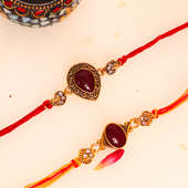 Product in Red Stone N Almonds Rakhi Combo
