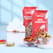 Red Stone Rakhi With Gourmet Dryfruits
