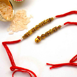 Red Thread and Gold Designer Rakhi To USA Online