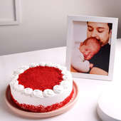 Red Velvet Cake N Photo Frame Combo For Dad