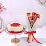 Red Velvet Cake With KitKat Bouquet