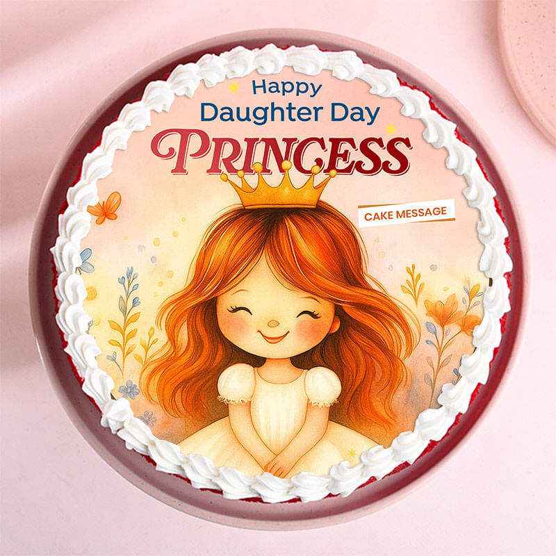 Red Velvet Daughters Day Cake For Princess