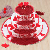 3 tier red velvet cake - First gift of Red Velvet Felicitation
