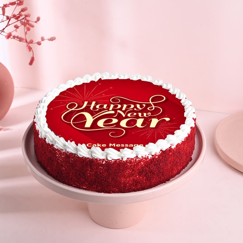 Red Velvet Happy New Year Poster Cake