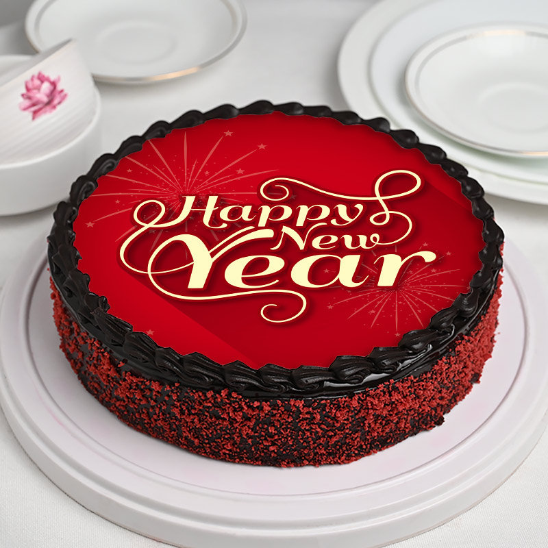 Red Velvet Happy New Year Poster Cake