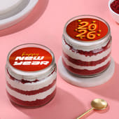 Red Velvet Jar Cake Duo For New Year
