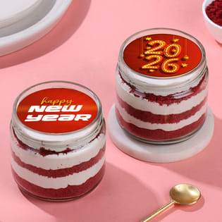 Red Velvet Jar Cake Duo For New Year