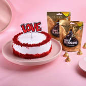 Red Velvet Love Cake N Chocolates Combo