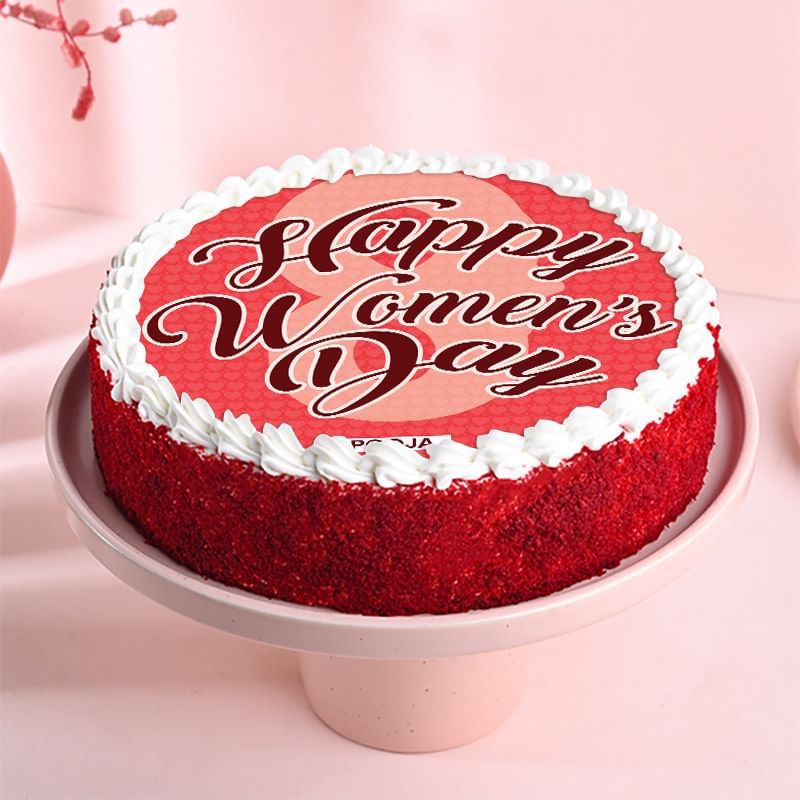 Red Velvet Love Women'S Day Cake