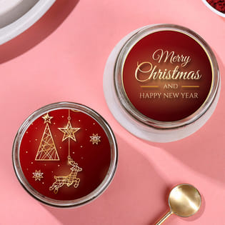 Red Velvet Merry Christmas Poster Jar Cake Duo