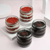 Red Velvet N Choco Jar Cakes Set