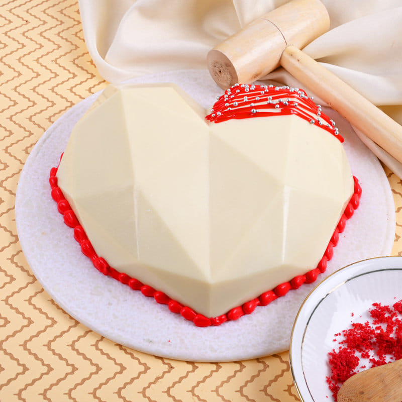 Order Heart Shaped Eggless Pinata Cake
