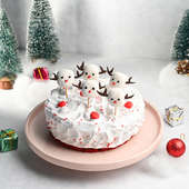 Send Snow N Reindeer Xmas Cake 